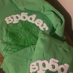 Sp5der Men's Hoodie Large Green Spider Worldwide Young Thug Sp5der Brand New OG
