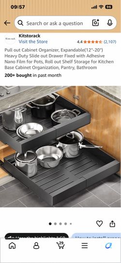 Kitstorack Expandable Pull Out Cabinet Organizer (12"-20")