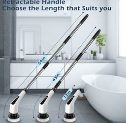 Electric Spin Scrubber, Cordless Bath Tub Power Scrubber 7in1, Deep Cleaning,  Dual Speed Adjustable, Shower Cleaning Brush Household Tools for Bathroom &  Tile Floor 