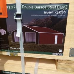 KJ 33ft by 25ft Metal Garage Building. NEW!
