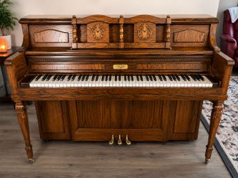 Beautiful Vintage Winter & Company Upright Piano - Solid Oak - Matching Bench - $2,250 OBO