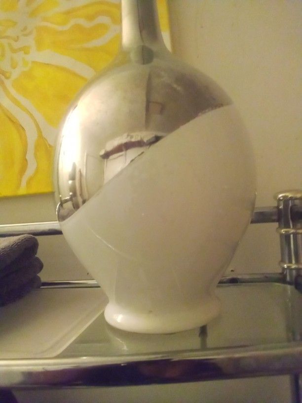 White And Silver Vase,$8,It's 12 In Tall