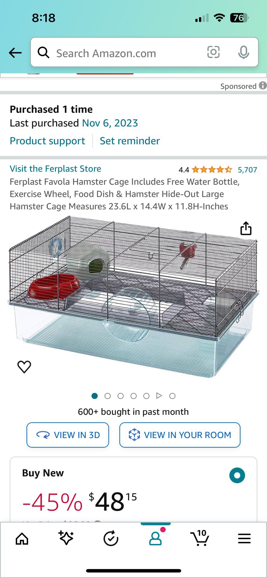 Hamster Cage, Bathtub And Mushroom House