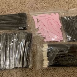 Disposable Lip,Eyelash/Brow Mascara,Gloss lipstick Applicator Brushes & Disposable Mini Cosmetic Spatula, Facial Cream Mask Spoon Mixing and Sampling