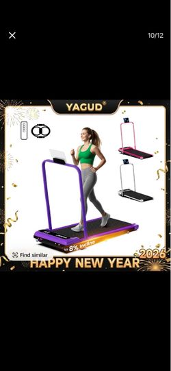 YAGUD Folding Treadmill with 8% Incline