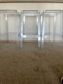 Set of 3 acrylic bar stools