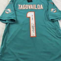 Miami Dolphins Tagovailoa Signed Jersey With Fanatics COA Brand New WT