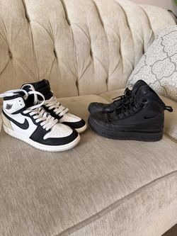 Jordan tennis shoes and Nike rain boots