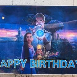 Disney Happy Birthday Wish Backdrop Banner