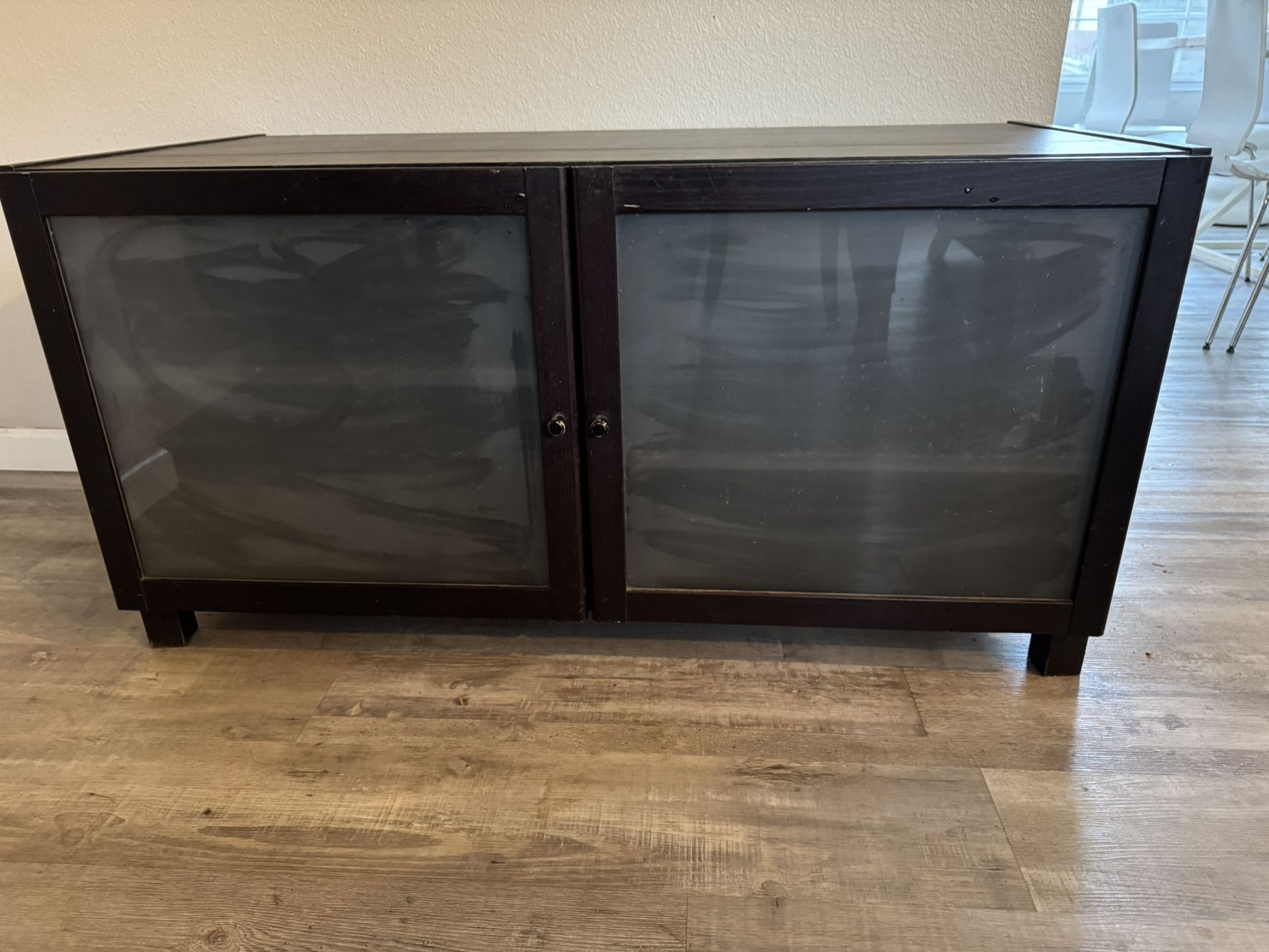 Espresso Black Brown Media Cabinet Console OBO