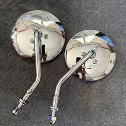 Harley Davidson Short Stem One-Piece Round Mirror - Left & Right Side