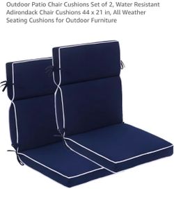 New set of 2 patio chairs cushions