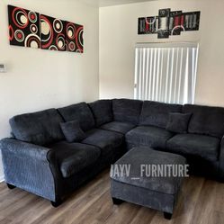 New Black Sectional 