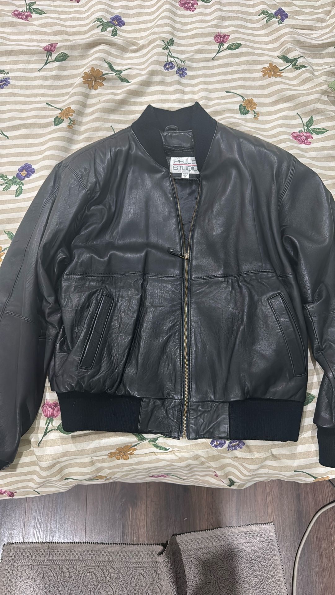 Pelle Studio Men’s Black Leather Jacket Medium
