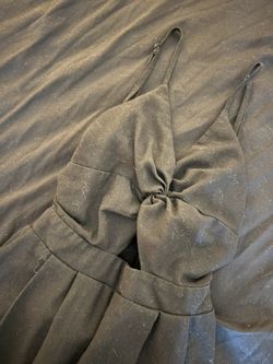 Black Fashion Nova Flowy Open Tie Back Shorts Jumpsuit 