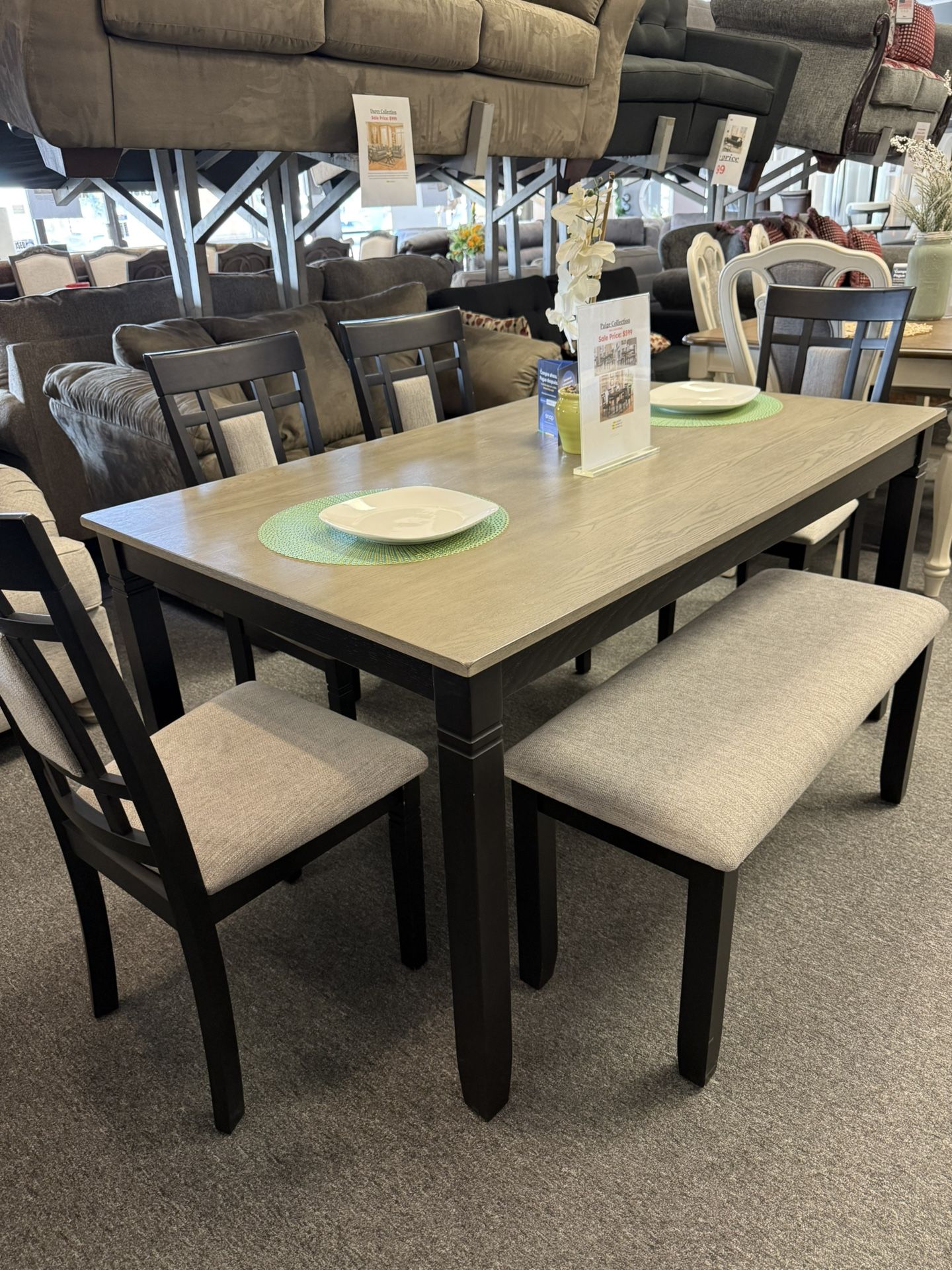 Table With 4 Chairs And Bench