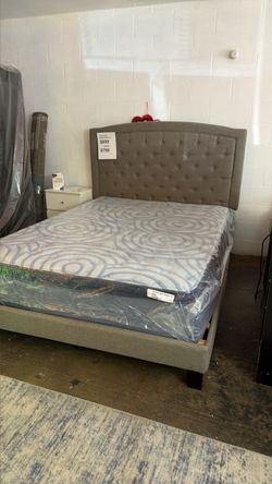 Queen bed with mattress $54 down