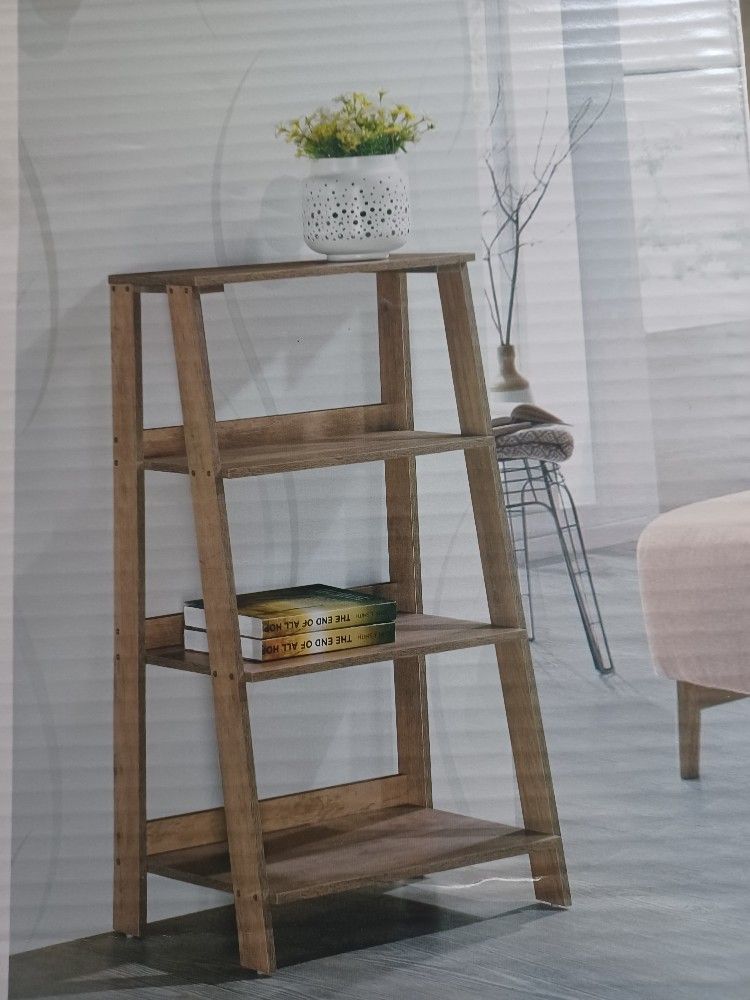 True Living Essentials ladder bookcase. GRAY COLOR. NEW.