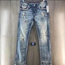 Rock Revival Men's Distressed Denim Jeans "Ellis"