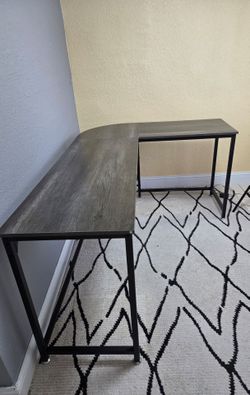 L shaped desk with monitor stand