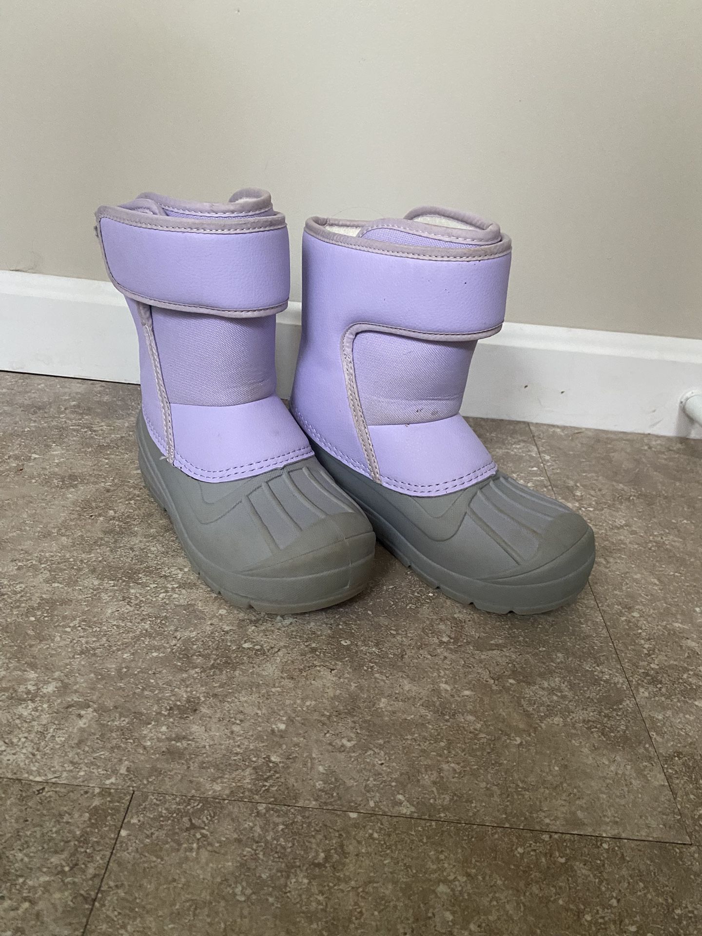 Thermolite Size 1 Purple and Gray Kids' Winter Snow Boots Size