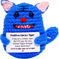 Brand New Kpop Toys Positive Derpy Tiger Plush Crochet Animals Demon Hunters Gifts Inspirational Fanny Knitted Unique k pop Dolls Merch Small Decorati