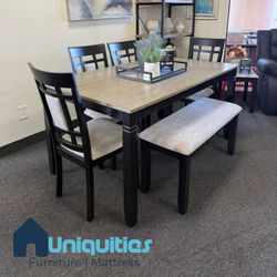 Dining Set With 4 Chairs And A Bench 
