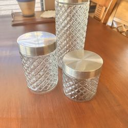 3 Glass Canisters