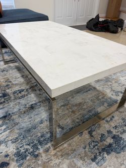 Marble Top Coffee Table with Chrome Base