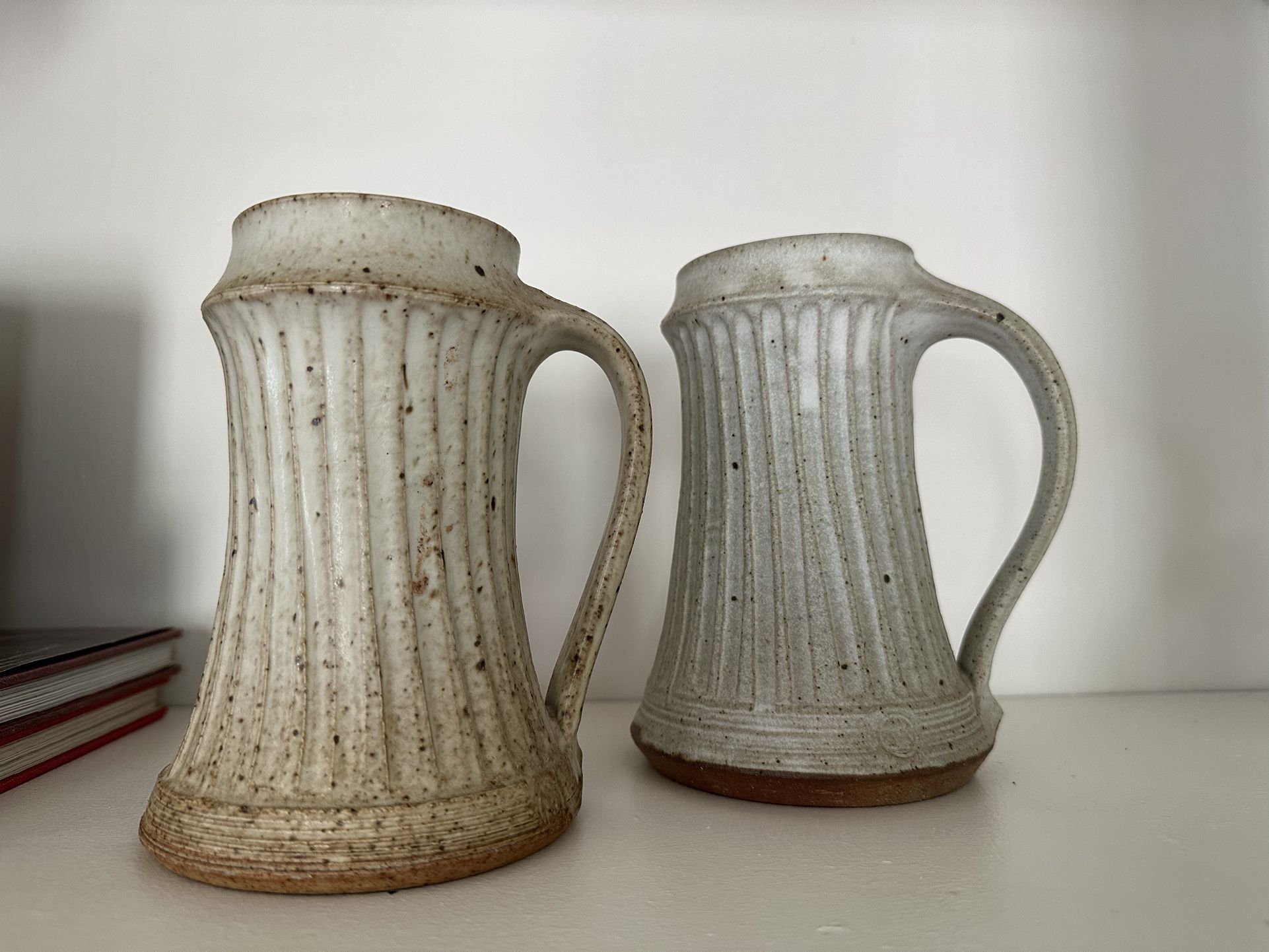 Vintage Handmade Pottery Beer Stein Mugs