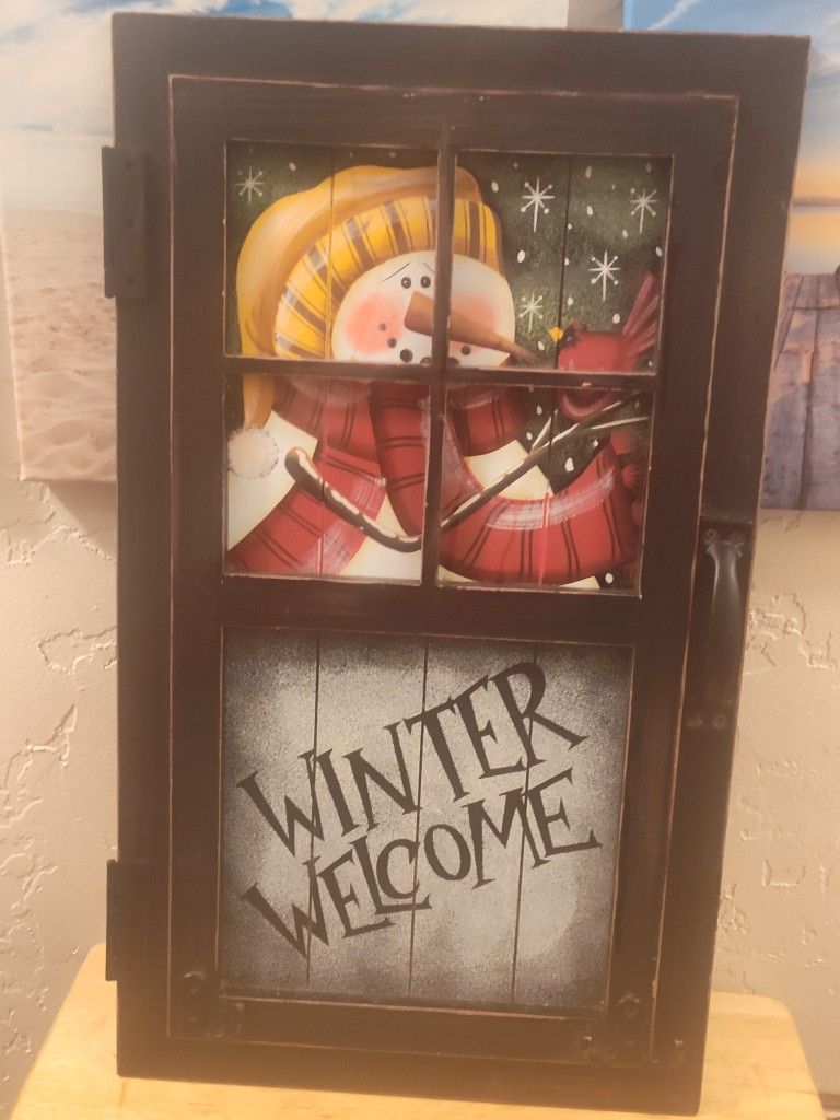 "Winter Welcome" hanging holiday decor 
