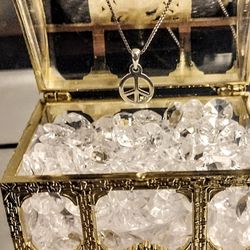 925 Sterling Silver Peace Pendant Charm 