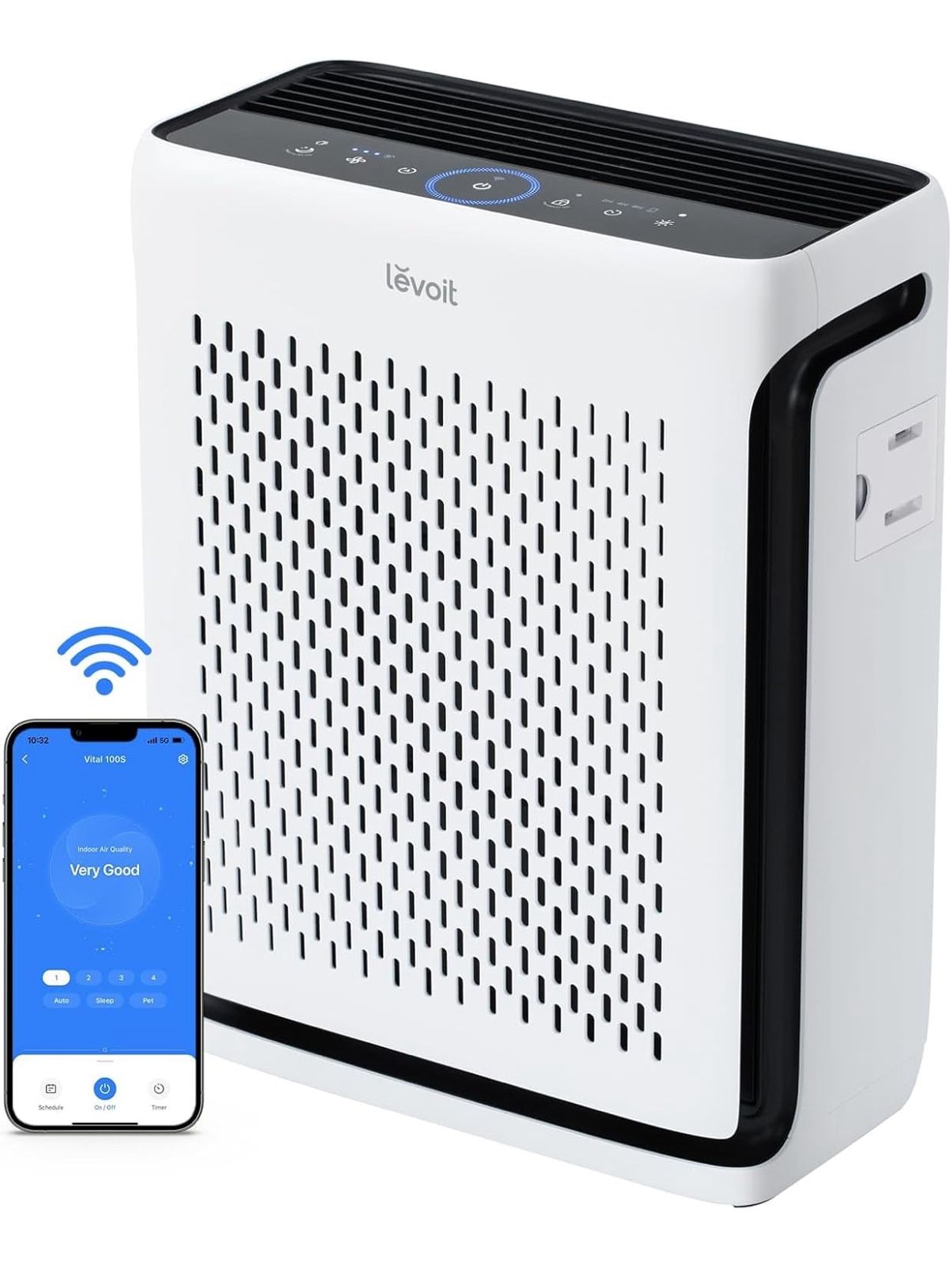 LEVOIT Air Purifier for Home Large Room Up to 1074Ft² with Air Quality Monitor, AHAM VERIFIDE, Smart WiFi, Washable Pre-Filter, HEPA Sleep Mode for Pe