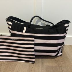 Victoria Secret Weekender Duffle Bag/Travel Tote Bag w Small Zip Bag, New