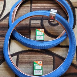 NEW Bicycle Bmx Cruiser Tires 26" Solid Blue
