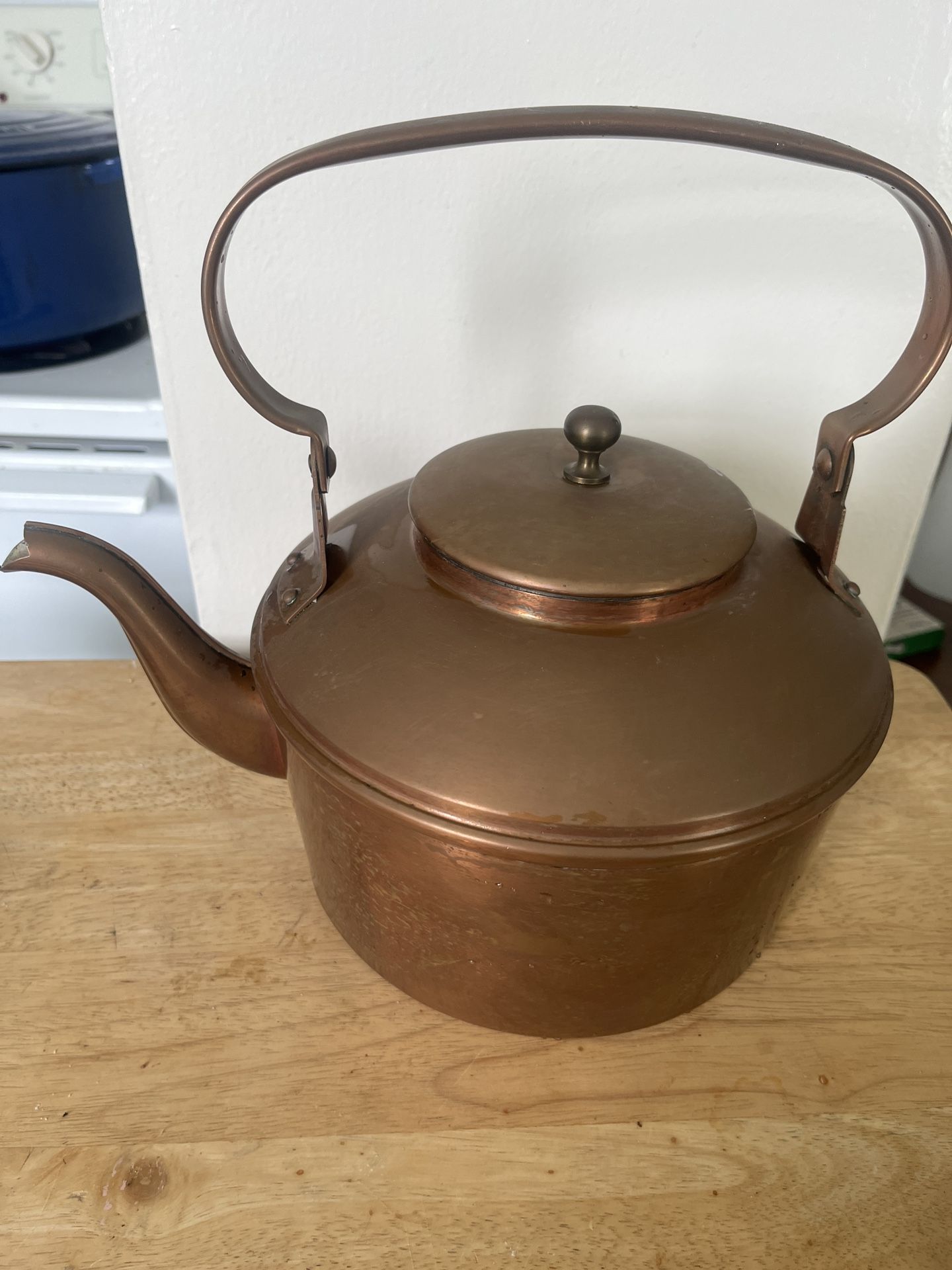 Large Copper Tea Kettle.