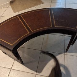 Mahogany Leather Top Table