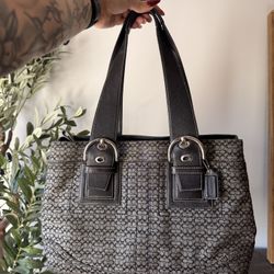 Coach Black Signature Tote 