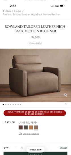 Arhaus Leather Recliner