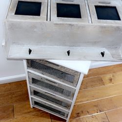 Farmhouse Wooden Drawers Storage 