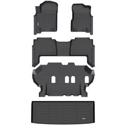 Floor Mats & Cargo Liner Set Fit for Nissan Armada/Infiniti QX80 2019-2024(Bench Seat 8 Seats) All Weather Protection TPE Anti-Slip Automotive Full Se