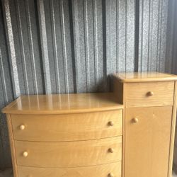 Solid wood Diaper Changing table and Dresser with matching crib