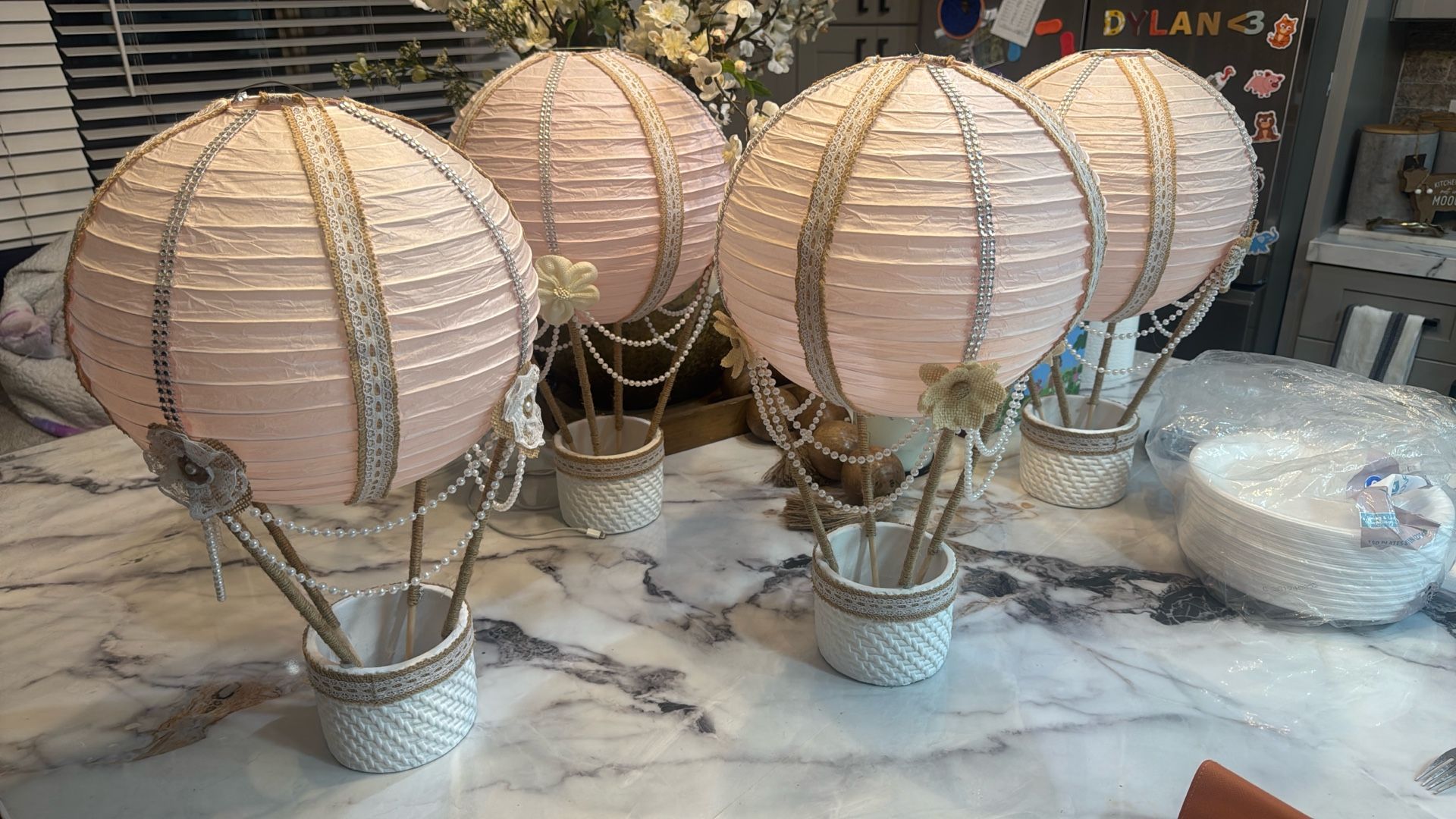4 Pink Centerpieces