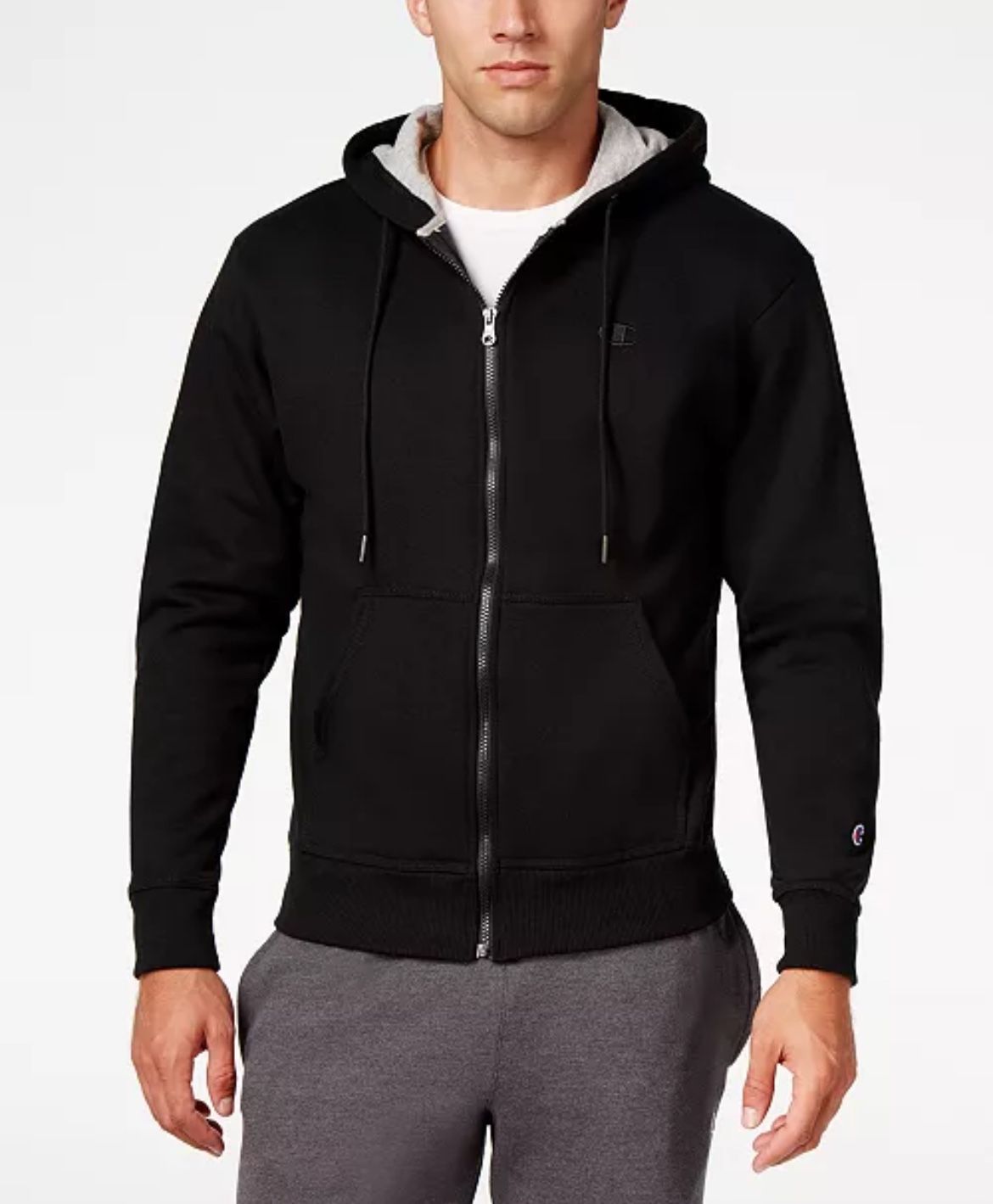 Champion Zip Up Sweatshirt XL Black
