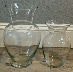 2 Glass Vases 