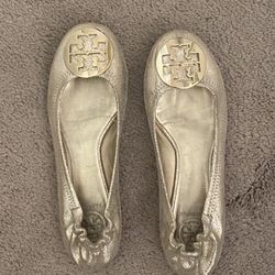 Tory Burch Gold Ballet Flats 