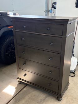 Dark Brown Tall Chest of Drawers