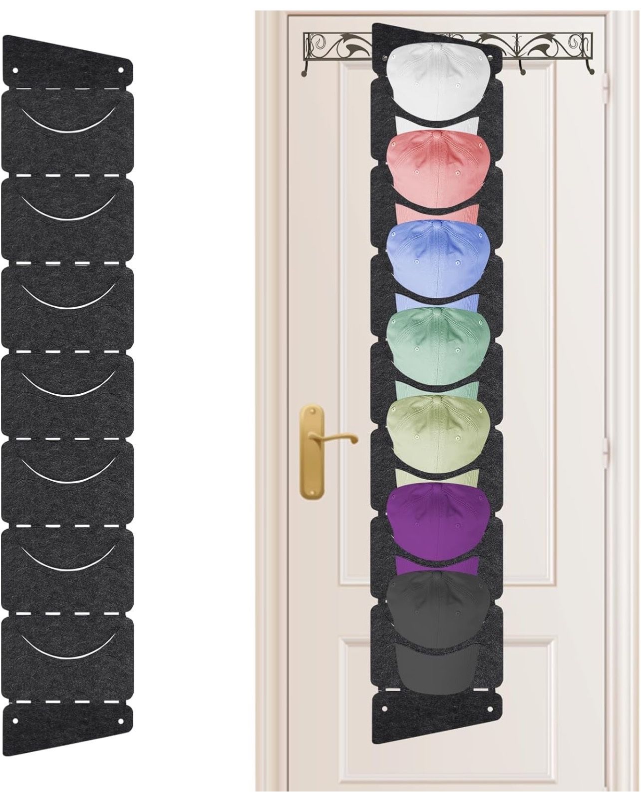 Anysiny Felt Hat Racks for Baseball Caps- Hats Organizer Holder Storage Over the Door or Wall