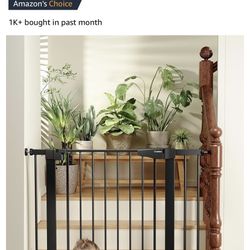 Cumbor Fits Between 29.7-40.6" Baby Gate Pet for Stairs Black Metal Pressure Mounted New In Box