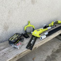 RYOBI 40V 10 in. Cordless Battery Chainsaw/Pole Saw with 2.0 Ah Battery and Charger